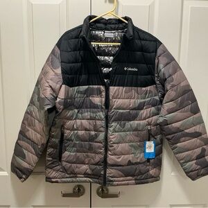 Columbia Men’s Omni Heat Thermal Reflective Camo Puffer Jacket Coat Size XL NWTs